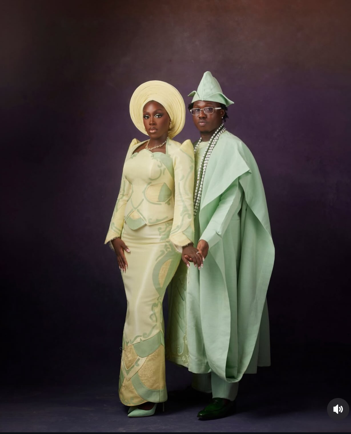 Zlatan and Davita looking stunning in their second outfit playing homage to Zlatan's Yoruba culture.